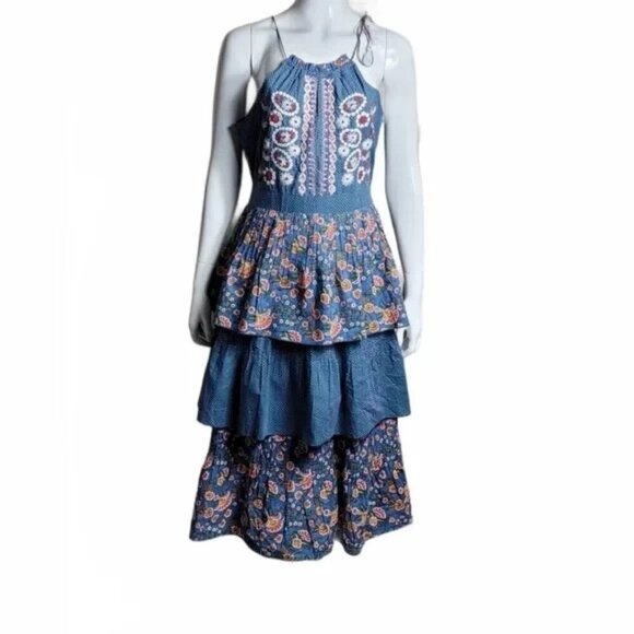 Anthropologie Kopal Izzy Embroidered Tiered Dress - Picture 6 of 9